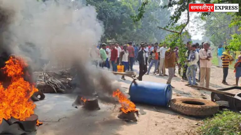हाइवा ने वृद्ध को रौंदा, मौके पर मौत: विद्यापतिनगर में सड़क दुर्घटना के बाद लोगों ने जाम किया रास्ता
